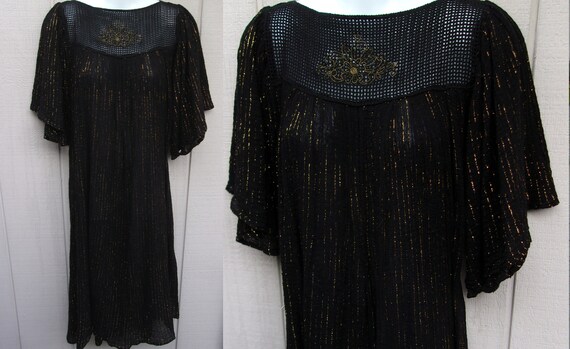 Vge SIGOURA Metallic Gold and Black Crinkle cotton
