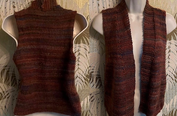 Vintage variegated knit vest - Gem