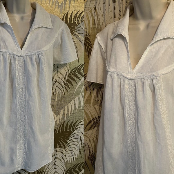 Vintage 70s Retro 90s Maternity Smock Tunic / Top // Size Med