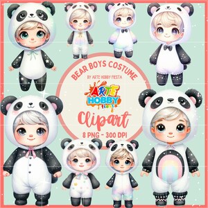 Bear Boys Costume Clipart Watercolor