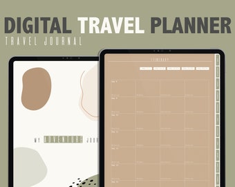 Digital Travel Journal | Travel Planner | Vacation Planner | Travel Notebook | Trip Planner | Travel Diary | Holiday Planner for GoodNotes