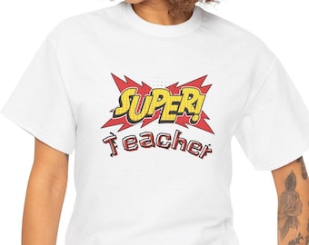 Camiseta de Supermaestro: Divertida camiseta de educador estilo cómic, hecha en EE. UU.