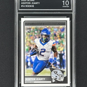 Ashton Jeanty Raiders 2025 Score Rookie #14 Graded Gem Mint 10!