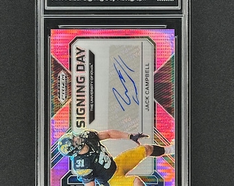 Jack Campbell Lions Rookie /15 Autograph 2023 Prizm Pink Pulsar