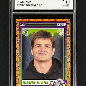 Drake Maye New England Patriots 2024 Marque-A-Treat #17 Étoiles montantes Rookie Grade Gem Mint 10 !