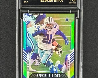 Ezekiel Elliot Dallas Cowboys 2021 Score End Zone Green Card /6 Gem Mint 10