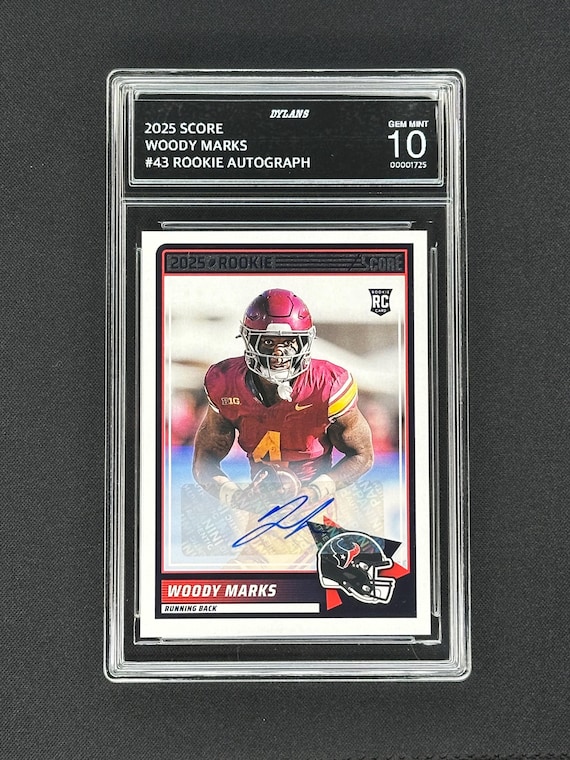 Woody Marks Texans 2025 Score Rookie Autograph Card Graded Gem Mint 10 -  Etsy UK