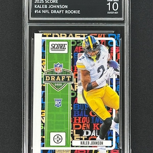 Kaleb Johnson Pittsburgh Steelers 2025 Score NFL Draft Rookie #14 Graded Gem Mint 10!