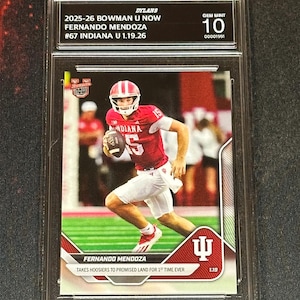 Fernando Mendoza 2025 Bowman U Ahora #67 Calificado Gem Mint 10