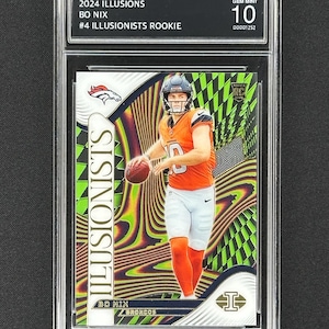 Bo Nix Denver Broncos 2024 Illusions Rookie #4 Graded Gem Mint 10!