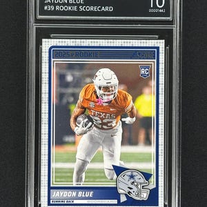 Jaydon Blue Cowboys 2025 Score Rookie Scorecard #39 Graded Gem Mint 10!