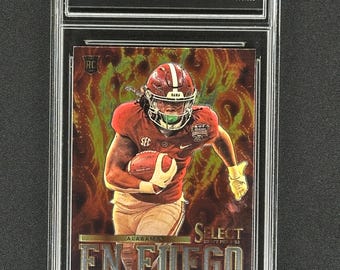 Jahmyr Gibbs Detroit Lions 2023 Select DP EN FUEGO Rookie Graded Gem Mint 10!