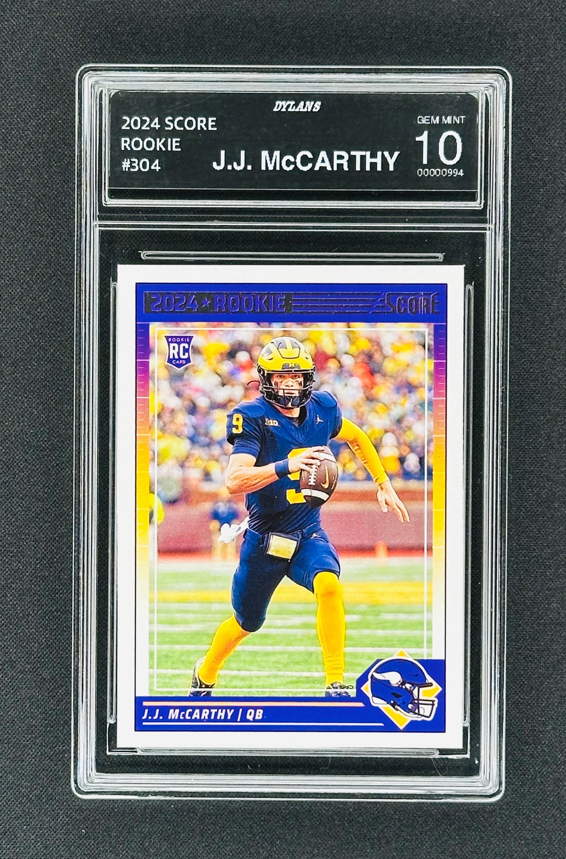 Mccarthy Vikings 2024 Score Rookie Graded Gem Mint 10! UK