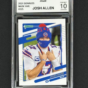 Josh Allen Buffalo Bills 2021 Donruss #225 Maske Variation Graded Gem Mint 10!