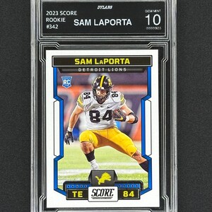 ¡Sam Laporta Detroit Lions 2023 Puntuación Novato Calificación Gem Mint 10!