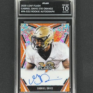 Gabriel Davis Buffalo Bills 2020 Leaf Orange Flash /10 Rookie Autograph Graded Gem Mint 10