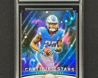 Jahmyr Gibbs Detroit Lions 2023 Certified Certified Stars Insert Graded Gem Mint 10!