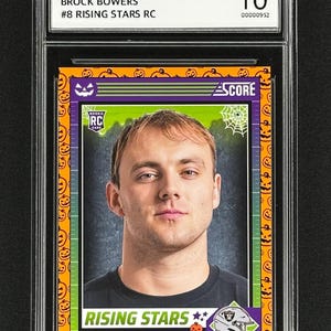 Brock Bowers Las Vegas Raiders 2024 Score-A-Treat #8 Rising Stars Rookie classificado como Gem Mint 10!