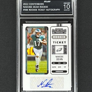 Nakobe Dean Philadelphia Eagles 2022 Contenders Rookie Ticket Autograph Rookie Graded Gem Mint 10!