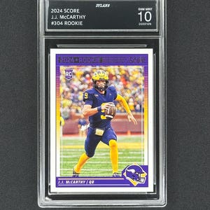 J.J. McCarthy Vikings 2024 Score Rookie Graded Gem Mint 10!