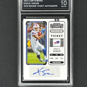 Khalil Shakir Buffalo Bills 2022 Contenders Rookie Ticket Rookie Autograph Graded Gem Mint 10!