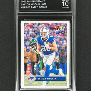 Dalton Kincaid Buffalo Bills 2023 Panini Instant Retro Rated  /629 Rookie Graded Gem Mint 10!
