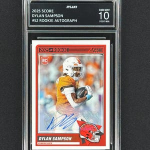 Dylan Sampson Cleveland Browns 2025 Score Rookie Autograph #52 Graded Gem Mint 10!