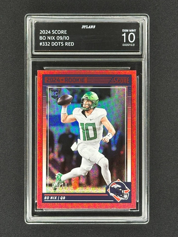 Bo Nix Denver Broncos Rookie 2024 Score Red Dots /10 Graded Gem Mint 10 - Etsy Israel Bo Nix Denver Broncos Rookie 2024 Score Red Dots /10 Graded Gem Mint 10 - Etsy Israel