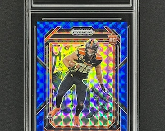 Luke Musgrave Packers Rookie Card 2023 Prizm DP Blue Finite Grafed  Gem Mint 10