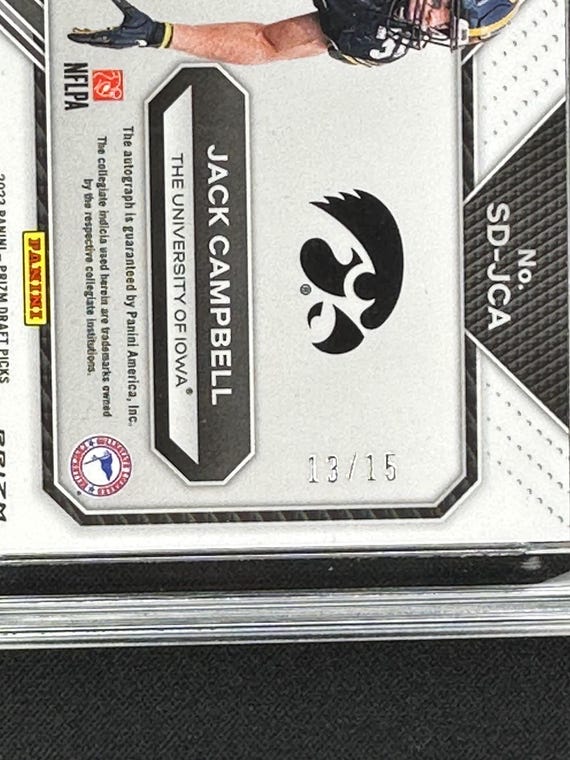 Jack Campbell Lions Rookie /15 Autograph 2023 Prizm Pink Pulsar