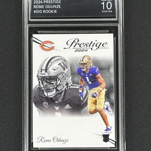 Rome Odunze Chicago Bears 2024 Prestige Rookie Graded Gem Mint 10!