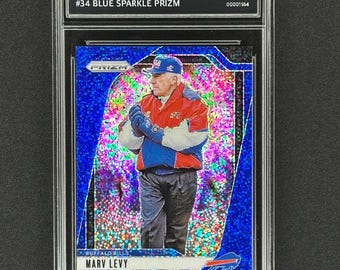 Marv Levy Buffalo Bills 2024 Prizm /96 Blue Sparkle Graded Gem Mint 10