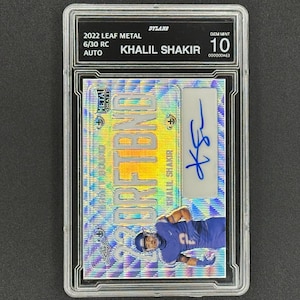 Khalil Shakir Buffalo Bills 2022 Score Blatt Metall Autograph 6/30 Rookie Graded Gem Mint 10!