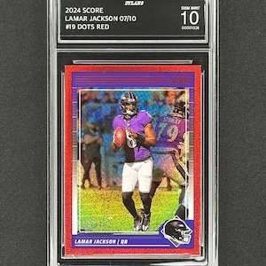 Lamar Jackson Ravens de Baltimore 2024, Dots Red /10, Gem Mint 10 !