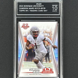 Cam Ward Tennessee Titans 2023 Bowman University Topps INTCD BF29 Graded Gem Mint 10!