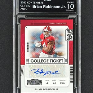 Brian Robinson Jr Washington Commanders 2022 Contenders Autograph Rookie  Graded Gem Mint 10!