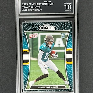 Travis Hunter Jacksonville Jaguars 2025 Panini National VIP Exclusive Rookie  Graded Gem Mint 10!