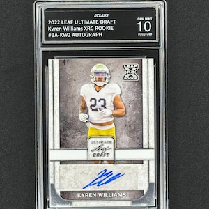 Kyren Williams Rams 2022 Leaf Ultimativen Draft Rookie Autogramm Graded Gem Mint 10!