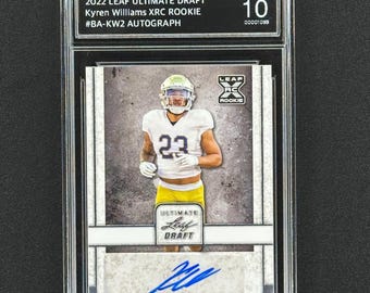 Kyren Williams Rams 2022  Leaf Ultimate Draft Rookie Autograph Graded Gem Mint 10!