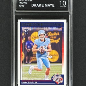 Drake Maye, New England Patriots 2024, marque 10 gemmes classées recrue, menthe !