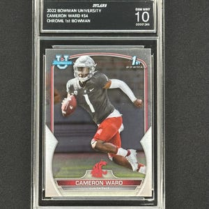Cam Ward Tennessee Titans 2022 Bowman University Chrome#34 Graded Gem Mint 10!
