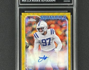Laiatu Latu Colts 2024 Topps Chrome Rookie Autograph /50 Graded Gem Mint 10!