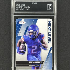 Ashton Jeanty Raiders 2025 Sage nächstes Level #111 Graded Gem Mint 10!