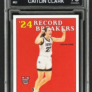 Caitlin Clark Iowa / Indiana Fever 2023-24 Topps Bowman U NOW  #61 SP  Rookie Record Breaker Variation !Graded Gem Mint 10!