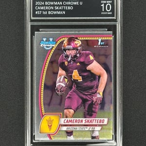 Cameron Cam Skattebo NY Giants 2024 Bowman U Chrome 1st Bowman Graded Gem Mint 10!