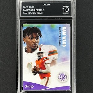 Cam Ward Tennessee Titans 2025 Sage All Rookie Team Purple #163 Graded Gem Mint 10!