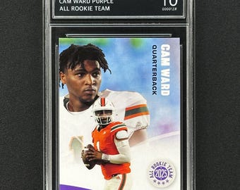 Cam Ward Tennessee Titans Rookie Card, 2025 Sage Purple, Gem Mint 10