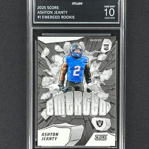 Ashton Jeanty Raiders 2025 Score Emerged Rookie #1 Graded Gem Mint 10!