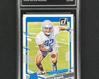 Brian Branch Detroit  Lions 2023 Donruss Rated Rookie Retro Graded Gem Mint 10!