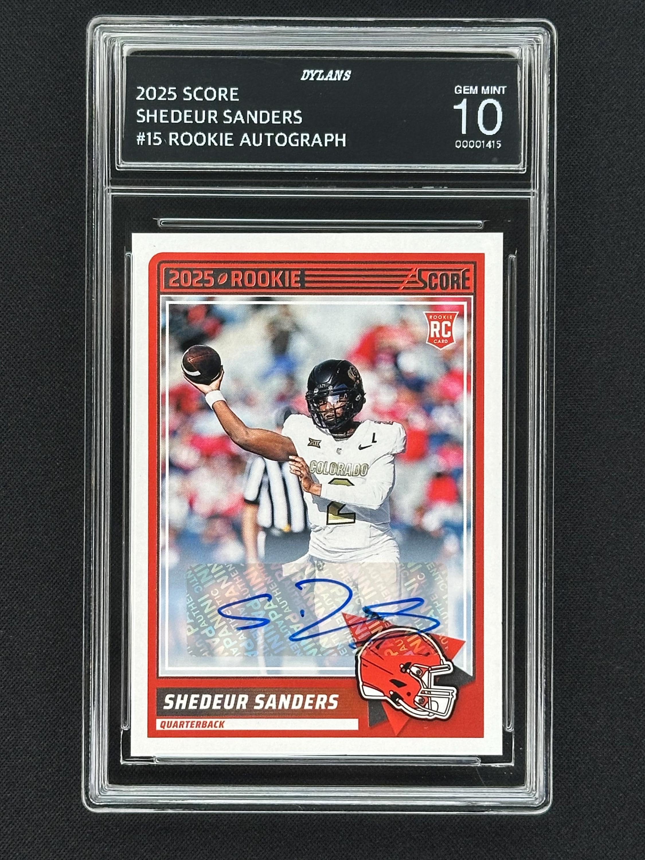 Shedeur Sanders Cleveland Browns 2025 Score Rookie Autograph #15